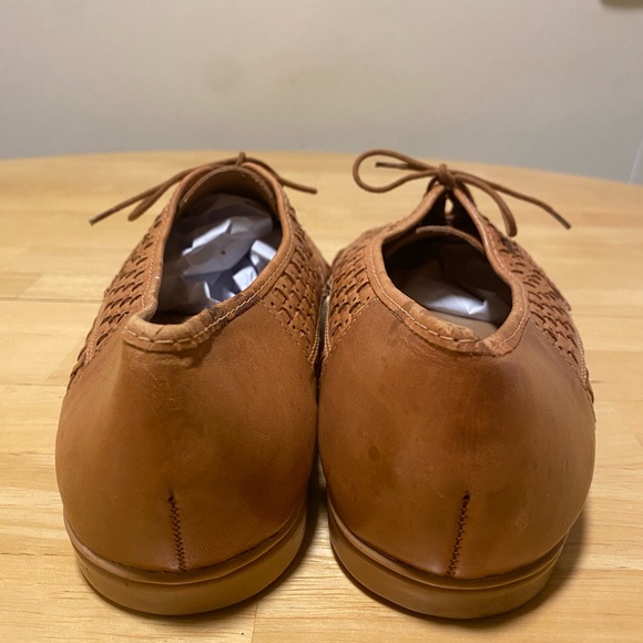 Vintage Hippopotamus Tan Woven Leather Oxfords Flats Made in Brazil Men's 10 - Picture 5 of 8